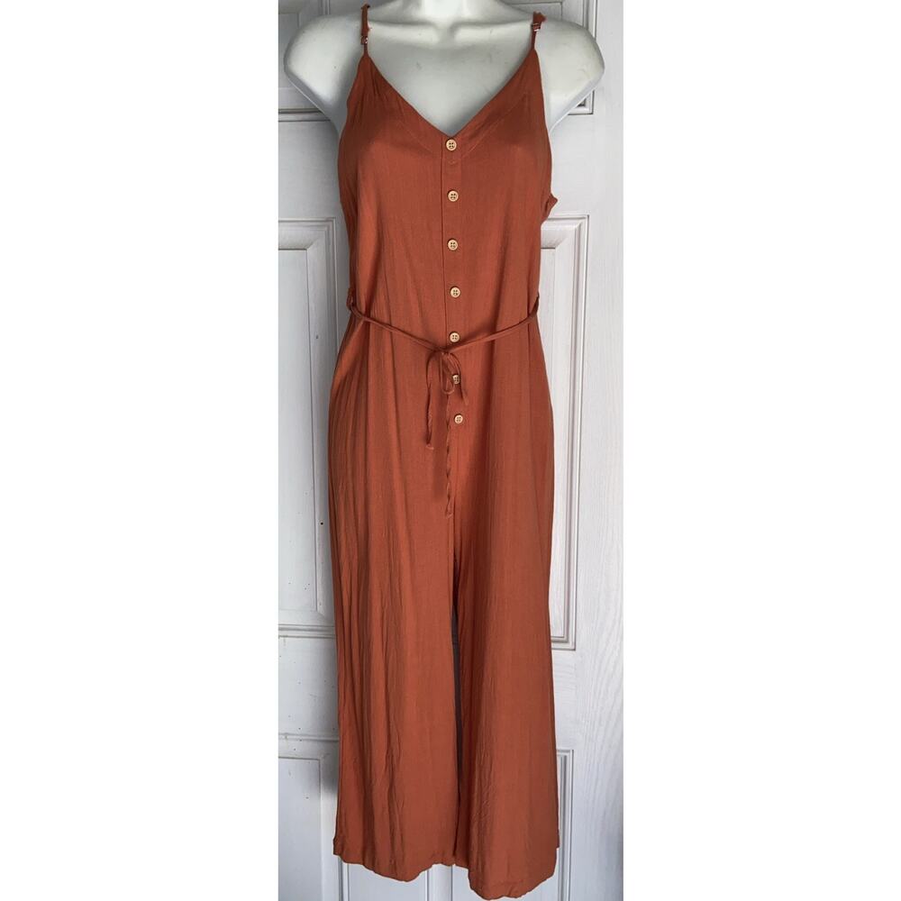 Chelsea & Violet Jumpsuit Romper Strappy Sleeveless Orange Wide Leg Girls‎ Large